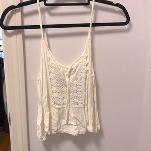 Creamy white lacy top!